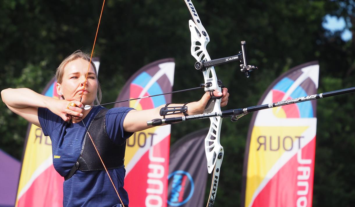 An archer in action