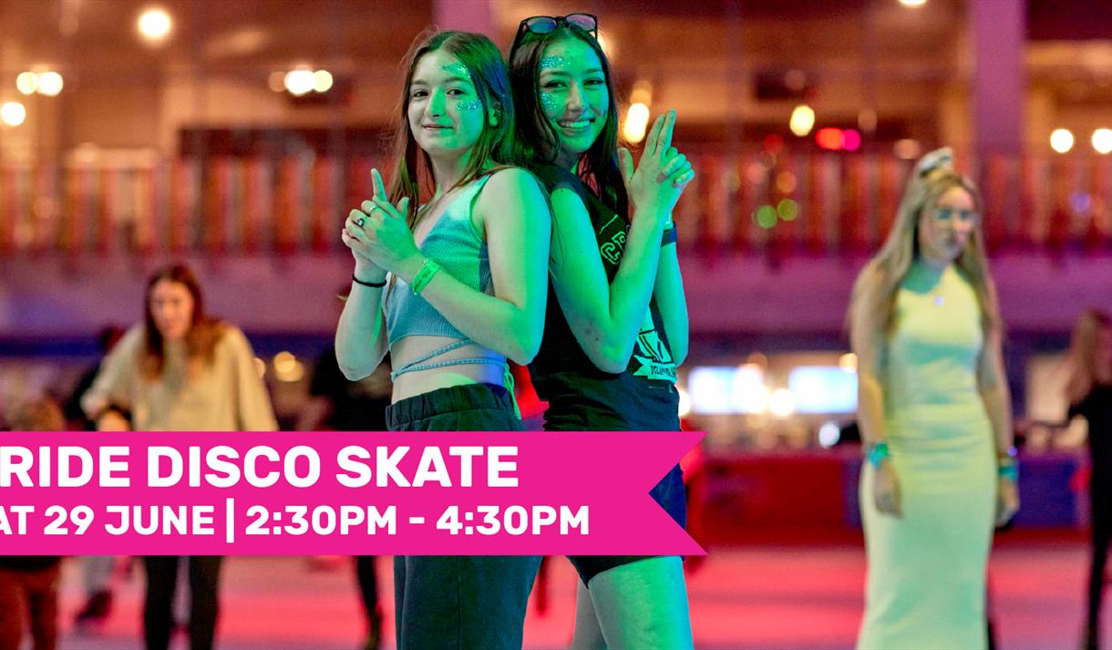 Photo of two girls at an ice skating party