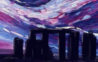 Paint a Starry Night Stonehenge at Bendigo Lounge with The Paint Club event Image 
