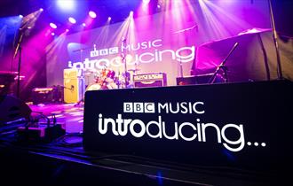 Photo of a live music stage