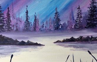 Paint the Northern lights at Cock & Hoop Pub with The Paint Club
