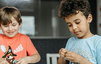Kids making clay