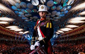 soldier on a stage