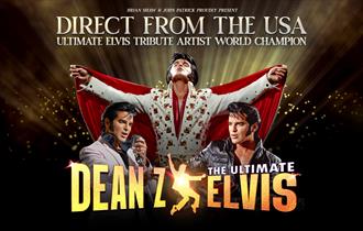 Event poster featuring a montage of pictures of Dean Z as Elvis Presley