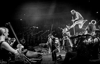 Photo of Bellowhead performing on stage