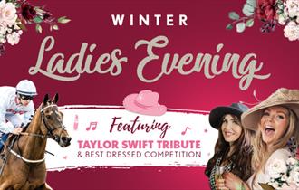 Female racegoers enjoy the excitement of an evening at the races