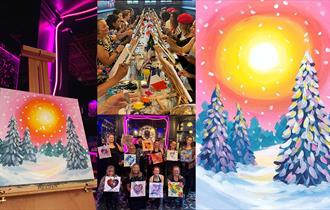 Sip & Paint: Sunsets & Snowy Trees
