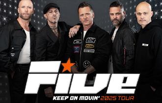 Five tour poster featuring all 5 members of the band.