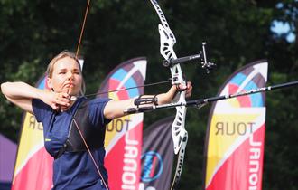 An archer in action