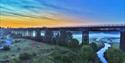 Panoramic view of Bennerley Viaduct and the surrounding Erewash valley