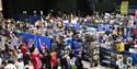 A photo of the arena bowl showing stalls