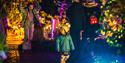 Children having fun on the light trail