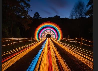 Enchanting Twilight Light Trail at Conkers