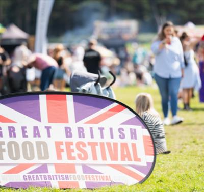 A photo of a sign at the festival, reading 'The Great British Food Festival'