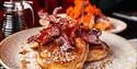 Bacon  Maple Homemade Pancakes - new Spring/Summer menu 2024