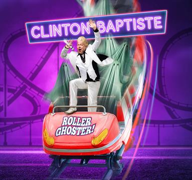 Graphic featuring Clinton Baptiste on a roller coaster