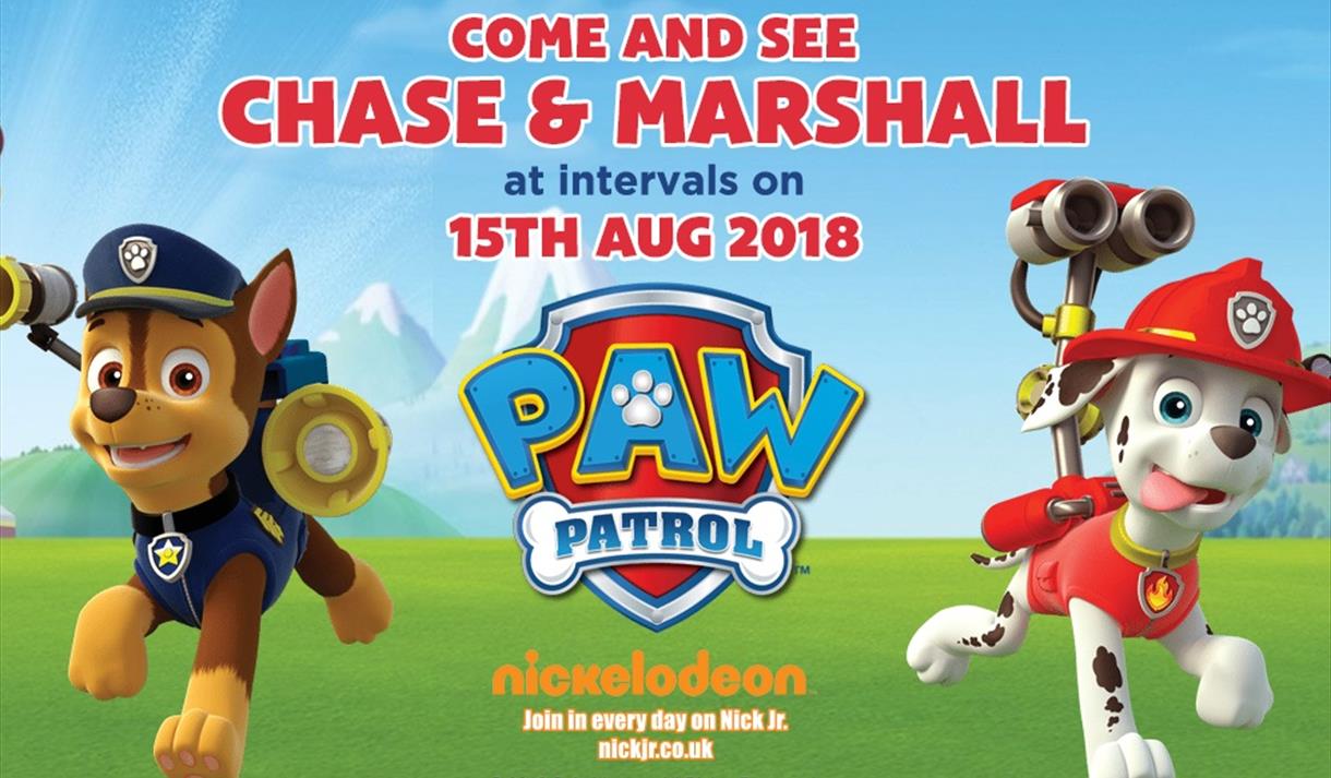 See CHASE and MARSHALL from PAW PATROL at Robin Hood's Wheelgate Park