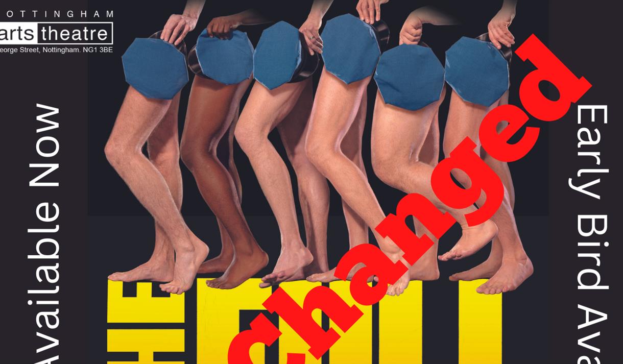 6 pairs of naked male legs make their way across their way across the screen