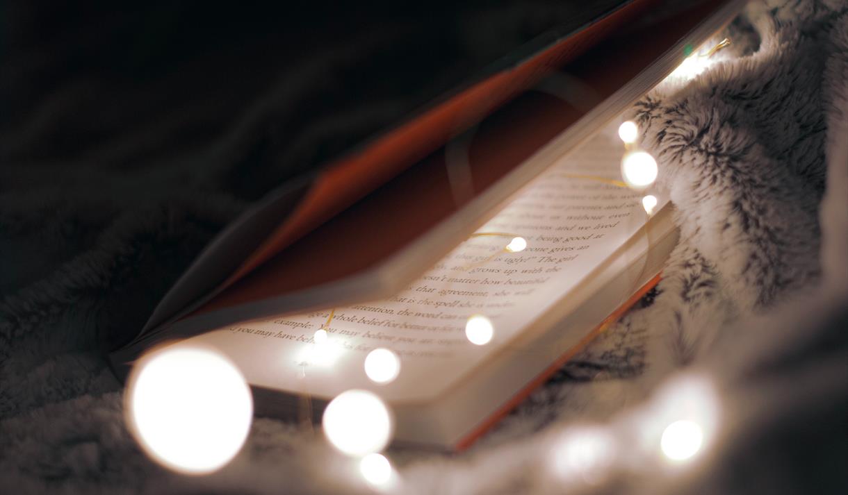 Festive scene with books - Photo by Jenna Velez from Pexels
