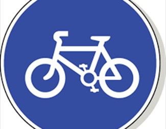 Official sign for cyclists from highway code