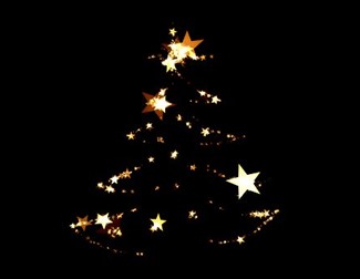 Sparkly tree made up of stars