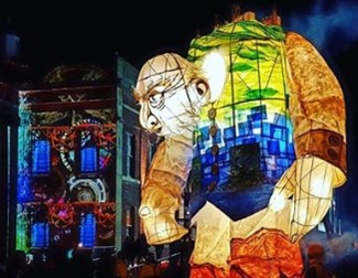 large giant lantern from illuminate parade