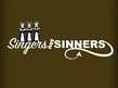 Animated wording for Singers not Sinners showing angels and devils tail