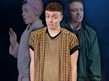 image of a transgender male with two shadowy figures of themself behind