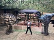 Child next to two dinosaurs