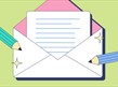 image of a letter in an open envelope with two pencils