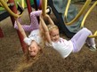 children playing on a climbing frame