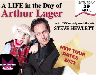 A Day in the life poster depicting Tv comedy ventriloquist Steve Hewlett