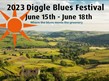 Poster showing Diggle green fields and dates of festival