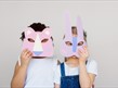 Two kids with masks