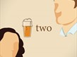 Stylised image of two people and a pint of lager