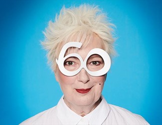 Photo of Jenny Eclair wearing "60" glasses