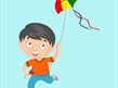 cartoon child with kite