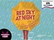 artist image of yellow umbrella in the rain with red sky a night written over it