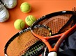 tennis equipment, racquet and balls