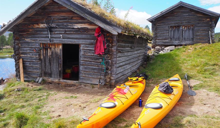 Klar for kajakkpadling i Sølensjøen