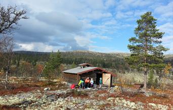 Matpause ved Pilgrimsbua, foto Ine Gulbæk