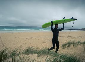 Surfer with surf board