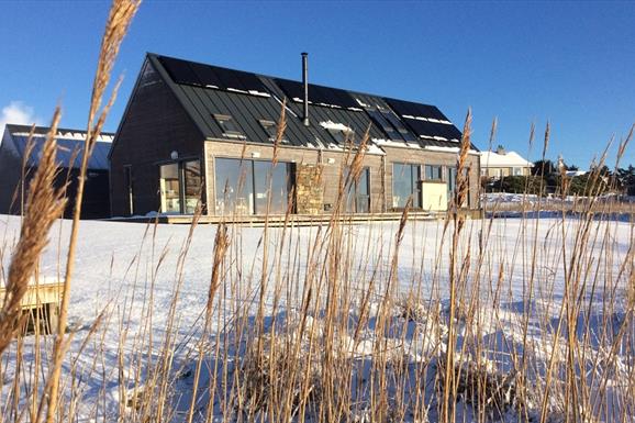Lewis Longhouse in the snow