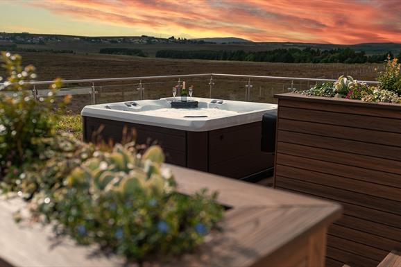 Hebridean Spa with sunset view