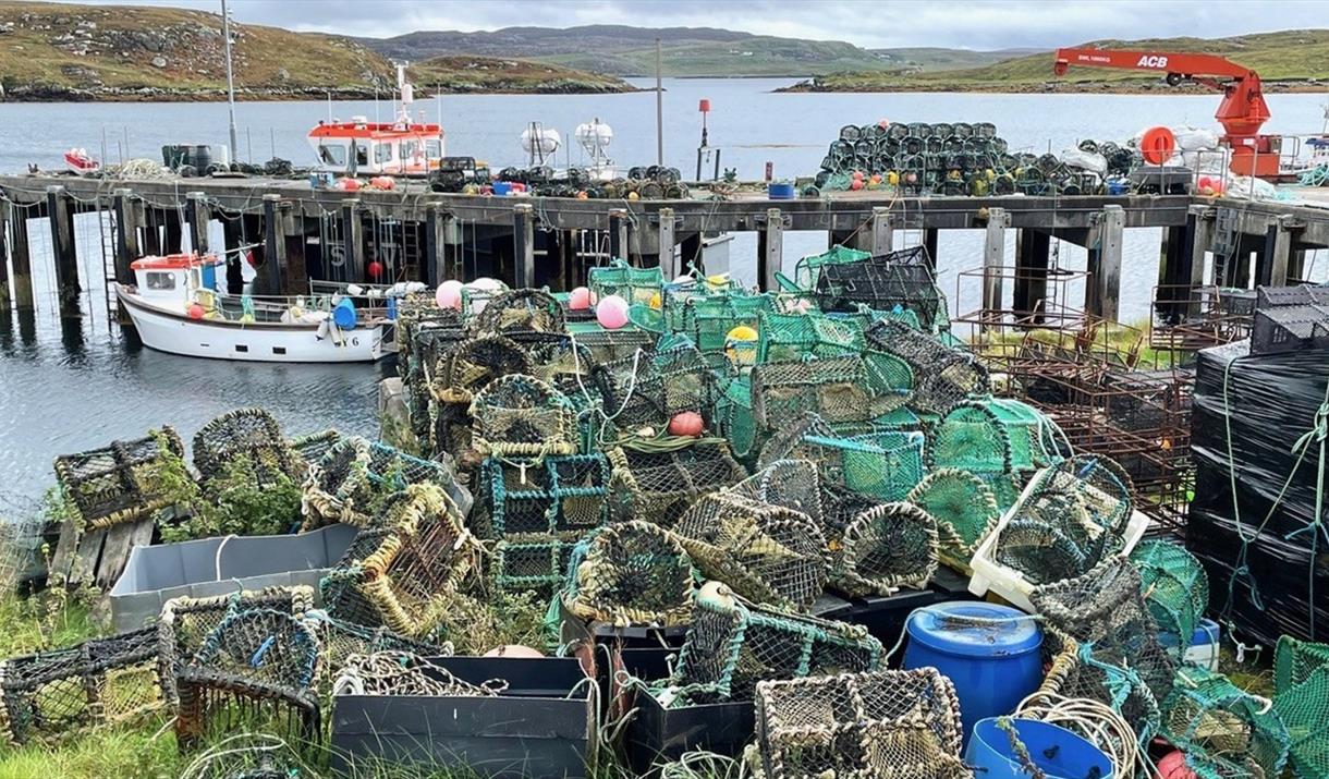 Kikibost harbour and lobster cages