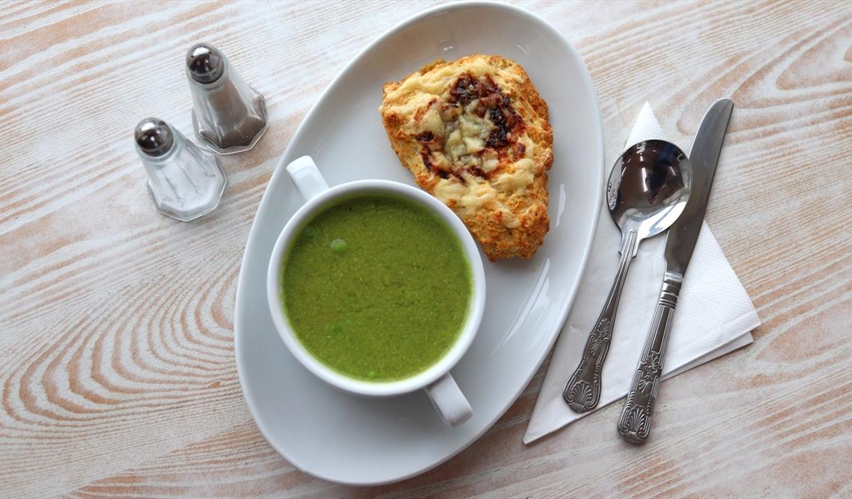 Eat Drink Hebrides - Kinloch Historical Society - bowl of green soup