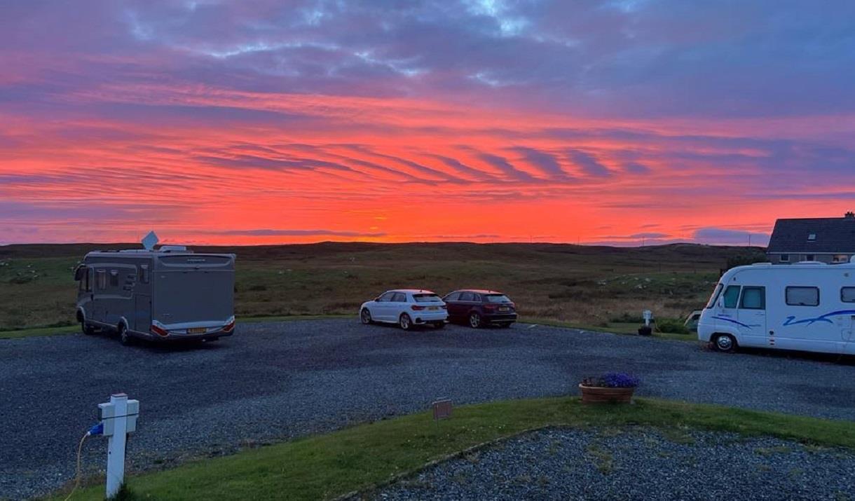 Moorcroft Holidays campsite at sunset