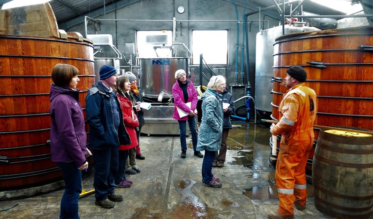 Western Isles Tour Guides Association Inside the Abhainn Dearg Distillery in Uig, Isle of Lewis