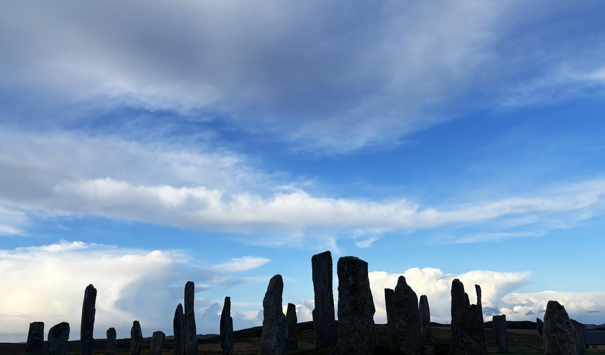 Calanais Standings Stones silhouetted against a winter sky, Credit Janet Donaldson
