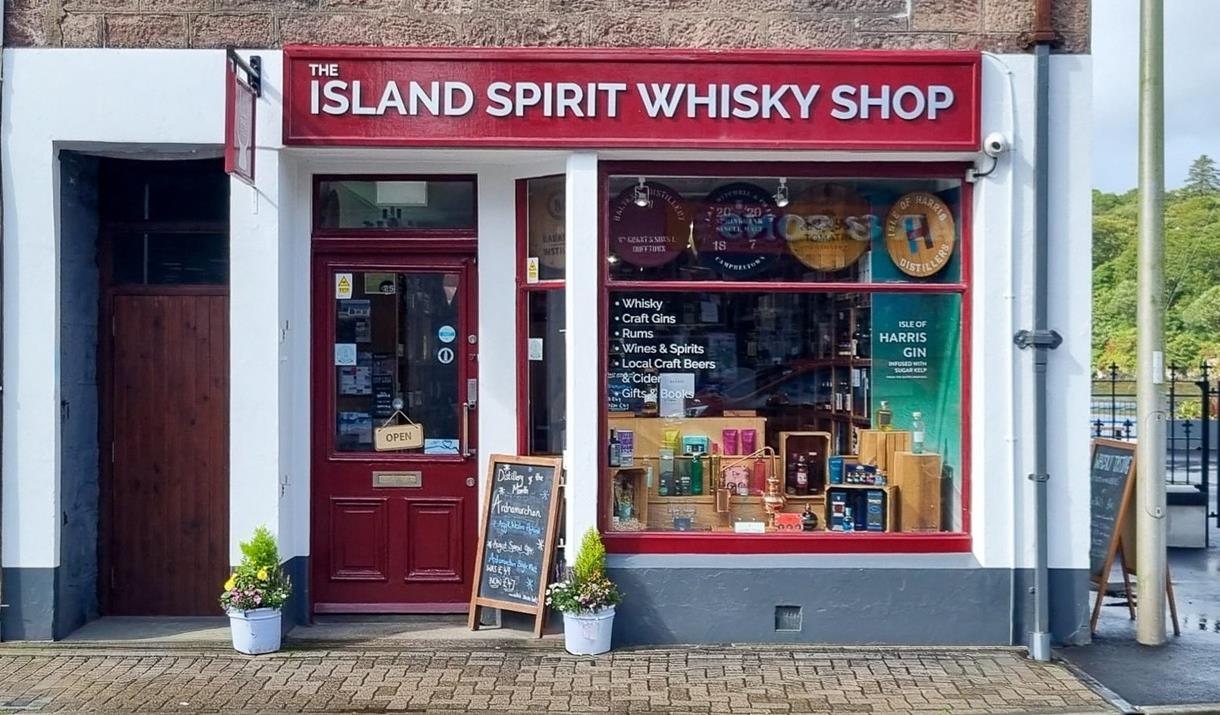 The Island Spirit Whisky Shop front of shop
